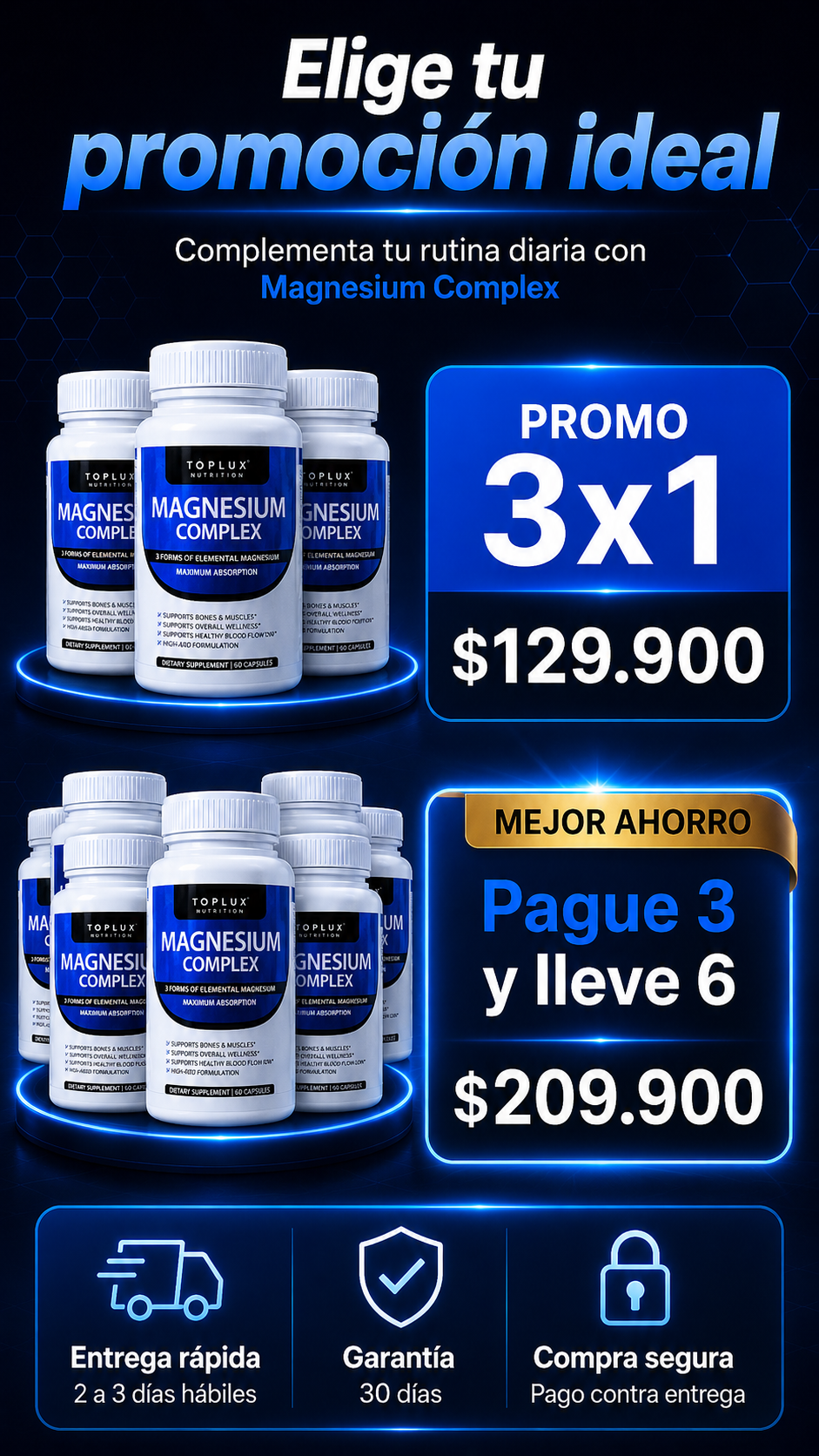 PROMO 3X1 Magnesium Complex 60 Capsules