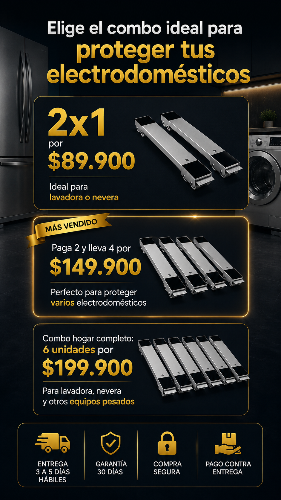 PROMO 2X1 MoveBase Pro – Base con Ruedas para Electrodomésticos