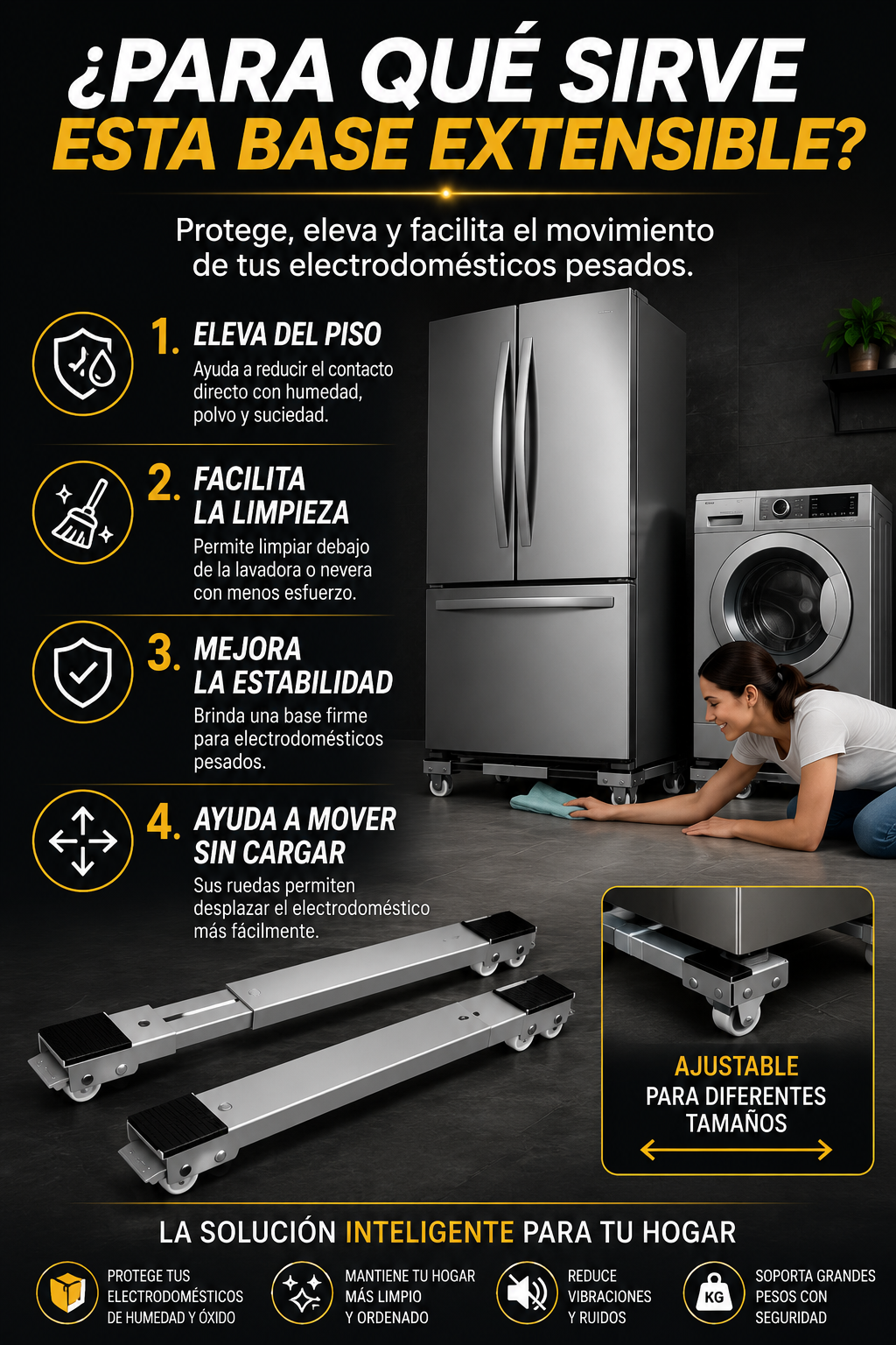 PROMO 2X1 MoveBase Pro – Base con Ruedas para Electrodomésticos