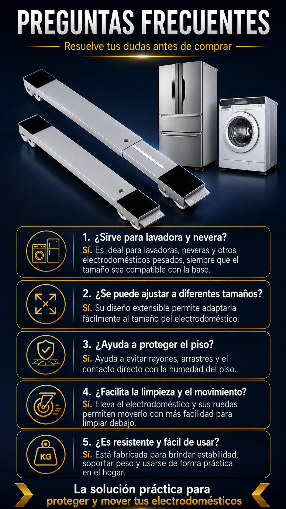 PROMO 2X1 MoveBase Pro – Base con Ruedas para Electrodomésticos